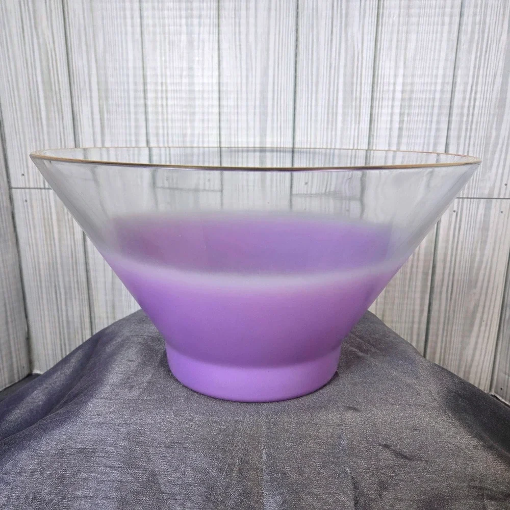 Vtg Anchor Hocking Purple Blendo  Purple Glass Salad Bowl‎ Cruets Shakers Retro